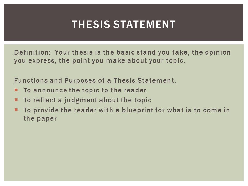 Definition Thesis Statement